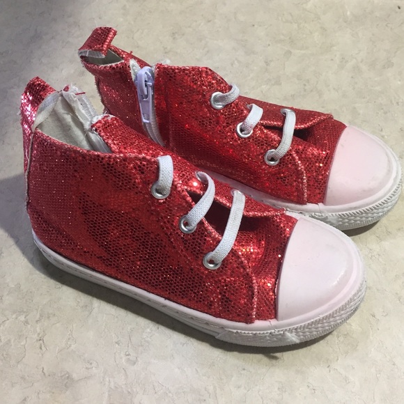 Red sparkly high tops - Picture 3 of 4